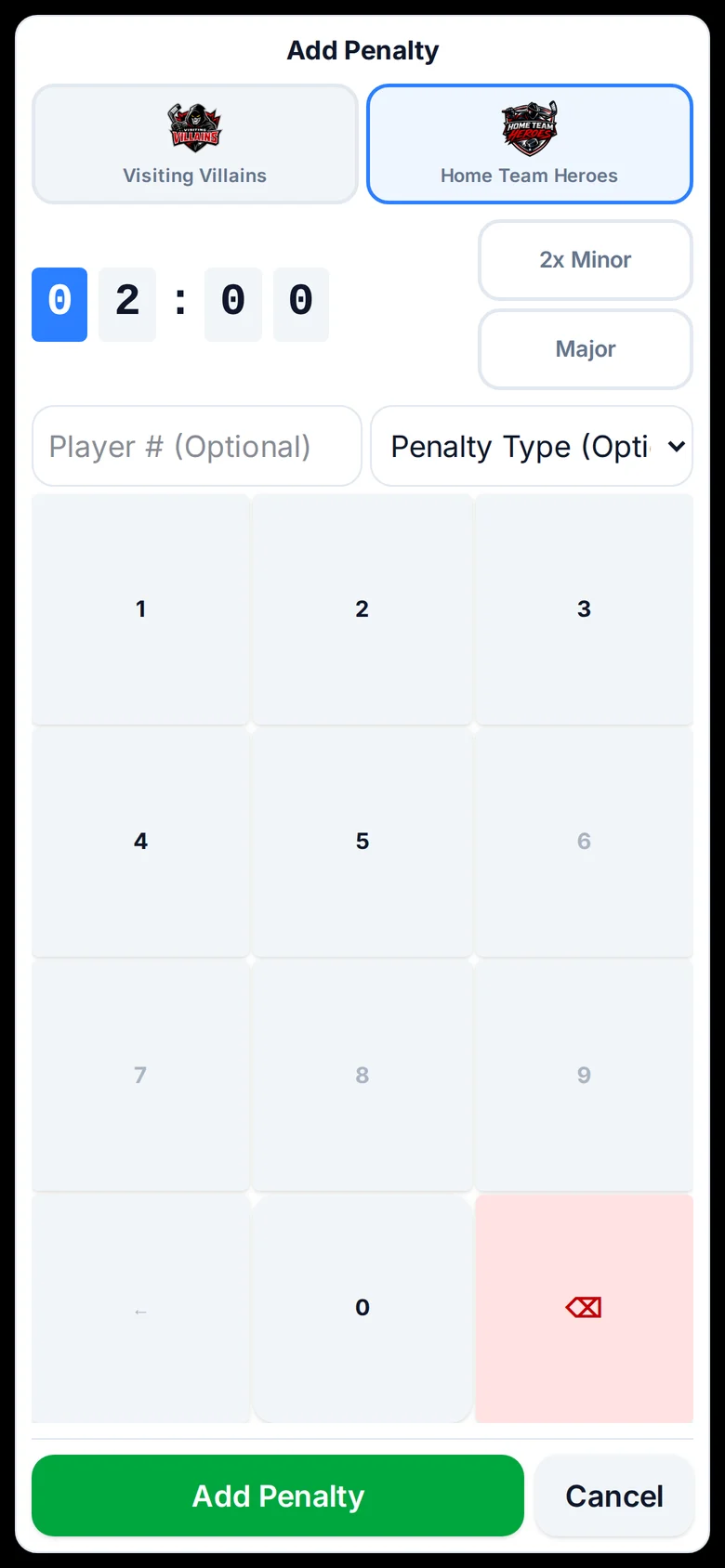 Adding a penalty.
